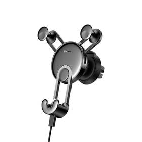 Držák na mobil Baseus YY vehicle-mounted charging holder Lightning kabel černá barva
