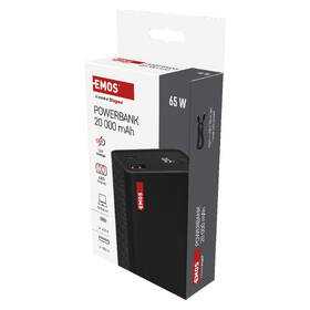 Powerbank EMOS NTBF20, 20000 mAh, 65W černá barva
