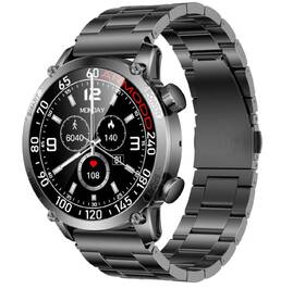 Chytré hodinky ARMODD Silentwatch 7 Pro GPS s kovovým řemínkem + silikonový řemínek černá barva
