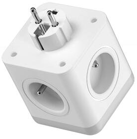 Rozbočovací zásuvka Viking ACT43S, 4× zásuvka 230V, 3× USB bílá barva
