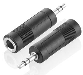 Redukce GoGEN 3,5mm/6,3mm jack, stereo černá barva
