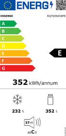 Americká lednice Hisense RQ760N4SBFE černá barva
