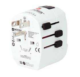 Cestovní adaptér SKROSS pro celý svět, USB/USB-C 45W bílá barva
