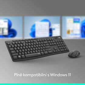 Klávesnice s myší Logitech MK295 Silent, CZ/SK - grafitová 
