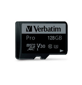 Paměťová karta Verbatim microSDXC 128GB UHS-I V30 U3 (90R/45W) + adaptér 
