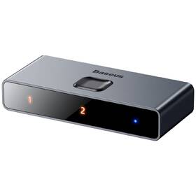 HDMI rozbočovač Baseus Matrix HDMI Splitter 2v1/1v2 šedá barva
