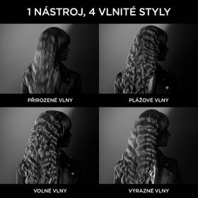 Kulma vlnkovač Rowenta x KARL LAGERFELD Waves Addict CF471LF0 černá barva
