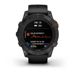 Chytré hodinky Garmin fenix 7 Pro Glass Solar - Gray / Black Silicone Band 
