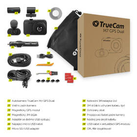 Autokamera TrueCam M7 GPS Dual (s hlášením radarů) černá barva
