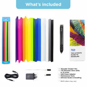 3D pero 3Doodler Create+ a 75 náplní a 5 šablon 
