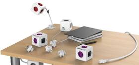 Cestovní adaptér Cubenest PowerCube ReWirable USB PD 20W, 1x USB-A, 1x USB-C, 4x zásuvka šedá barva
