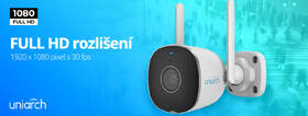 IP kamera Uniarch UHO-B2R-M2F3, Bullet, 2Mpx, 2,8mm, 1080p, Wi-Fi, Mikrofon, IP67 bílá barva
