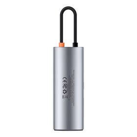  Baseus Metal Gleam Series 7v1 HUB USB-C (USB-C PD 100W, USB-C, 2x USB 3.0, HDMI, SD/TF port) šedá barva
