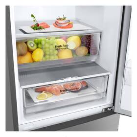 Chladnička s mrazničkou LG GBP62PZNAC stříbrná barva
