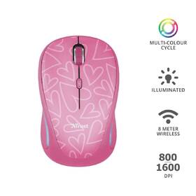 Myš Trust Yvi FX Wireless růžová barva

