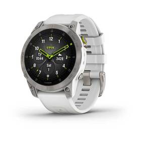 GPS hodinky Garmin epix (Gen 2) Sapphire - Titan/White Silicone Band 
