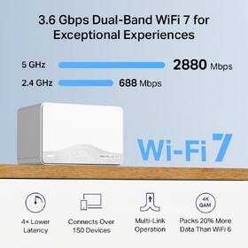 Komplexní Wi-Fi systém Mercusys Halo H25BE BE3600 Mesh Wi-Fi 7 (2 ks) bílá barva
