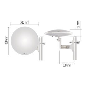 Anténa EMOS VILLAGE MOON–V900, DVB-T2, FM, DAB, filtr LTE/4G/5G bílá barva
