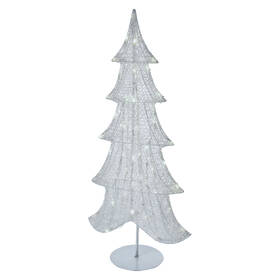 LED dekorace EMOS 60 LED vánoční 3D stromek, 90 cm, vnitřní, studená bílá, časovač 
