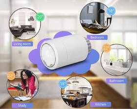 Kompletní sada XtendLan THL03 2x termostatická hlavice + 1x Zigbee brána 
