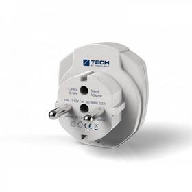 Cestovní adaptér TECH TBU-969 pro EU, 2x USB bílá barva
