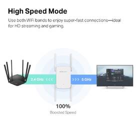 Wi-Fi extender Mercusys ME50G, AC1900 bílá barva

