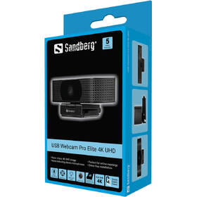 Webkamera Sandberg USB Webcam Pro Elite 4K UHD černá barva
