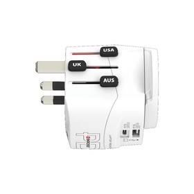 Cestovní adaptér SKROSS pro celý svět, USB/USB-C 45W bílá barva

