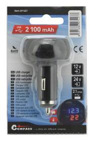 Zásuvka Compass 07427 MULTI - USB, voltmetr, teploměr 
