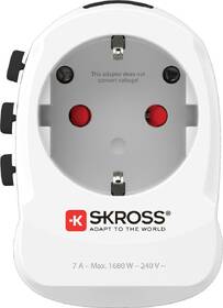Cestovní adaptér SKROSS pro celý svět, USB/USB-C 45W bílá barva
