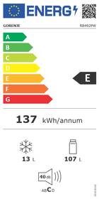 Chladnička Gorenje RB492PW bílá barva
