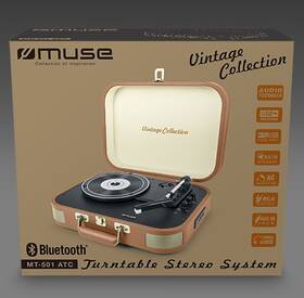 Gramofon MUSE MT-501 ATC hnědá barva
