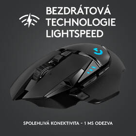 Myš Logitech G502 Lightspeed Wireless černá barva

