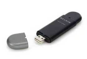 Síťový prvek Belkin Wi-Fi Wireless USB 2,0 adapter 802.11g šedá barva
