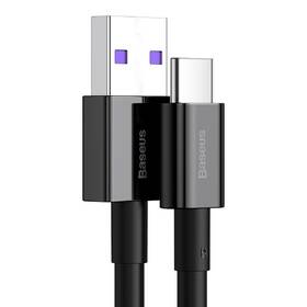 Kabel Baseus Superior USB/USB-C, 6A, 66W, 1m černá barva

