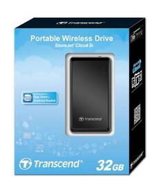 Externí pevný disk 1,8" Transcend Cloud 32GB Wi-Fi černá barva
