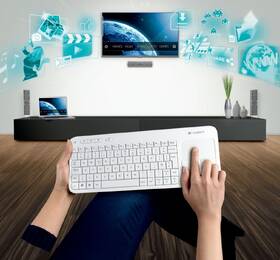 Klávesnice Logitech K400 Plus, CZ/SK bílá barva
