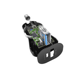Adaptér do auta SBS USB-A/USB-C, 10 W, 2,1 A/3,1 A černá barva
