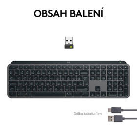 Klávesnice Logitech MX Keys S, CZ/SK layout - grafitová 
