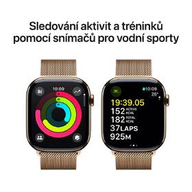 Chytré hodinky Apple GPS + Cellular 46mm pouzdro ze zlatého titanu - zlatý milánský tah - M/L 
