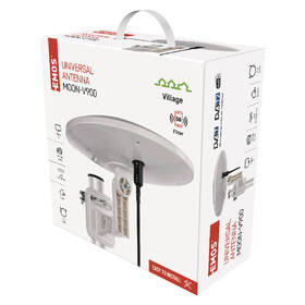 Anténa EMOS VILLAGE MOON–V900, DVB-T2, FM, DAB, filtr LTE/4G/5G bílá barva
