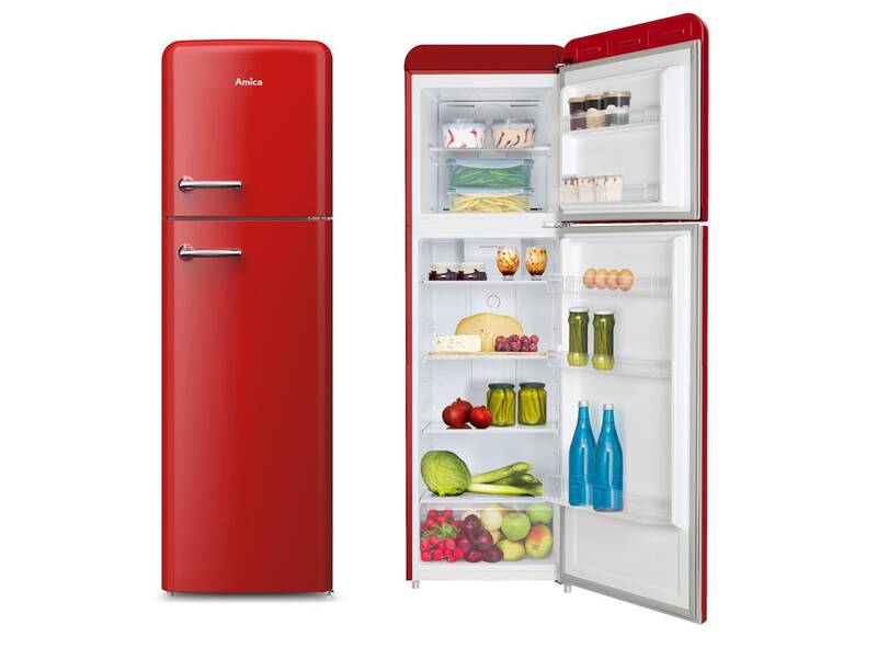Chladnička Amica VDN 1772 R červená barva
