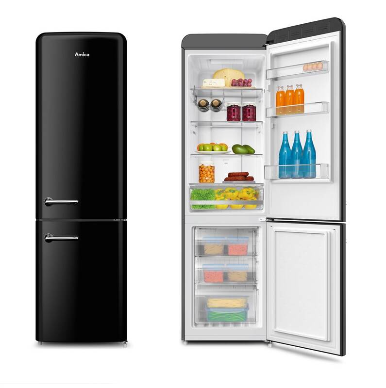 Chladnička s mrazničkou Amica VCN 1862 B černá barva
