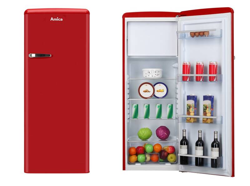 Chladnička Amica VM 1442 R červená barva
