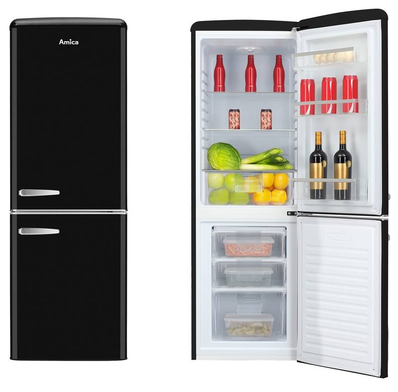 Chladnička s mrazničkou Amica VC 1622 B černá barva
