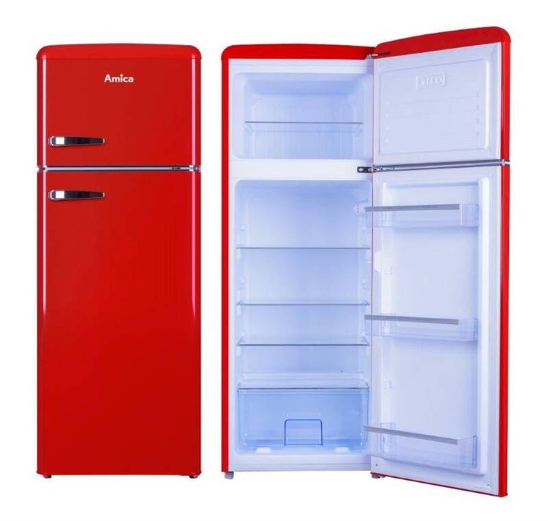 Chladnička Amica VD 1442 AR červená barva
