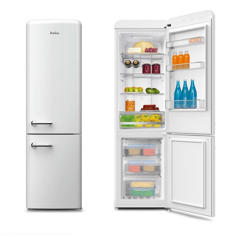 Chladnička s mrazničkou Amica VCN 1862 W bílá barva
