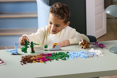 Malý kluk si hraje se stavebnicí LEGO® Classic.