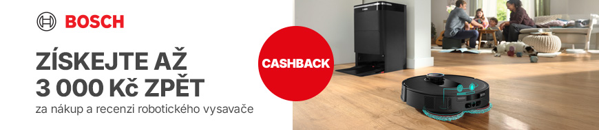 Cashback až 3 000 Kč na vybrané robotické vysavače s mopováním Bosch – DATART