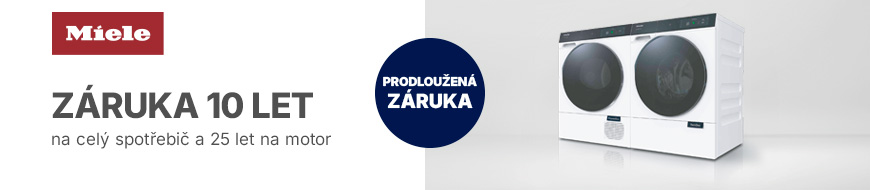 Prodloužená záruka 10 roků na celý spotřebič a 25 roků záruky na motor Miele – DATART